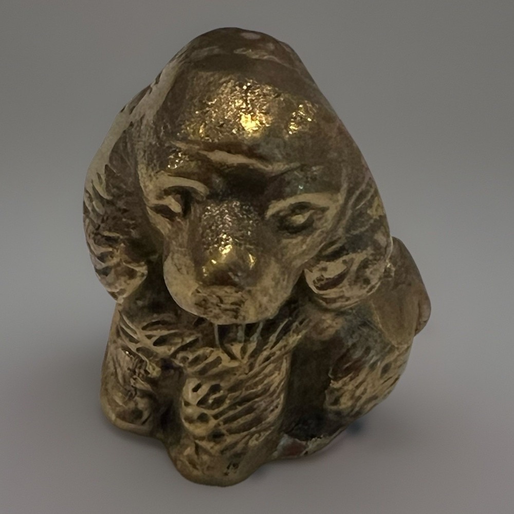 Vintage Solid Brass Puppy‎ Dog Figurine Decorative Dog Statue Spaniel